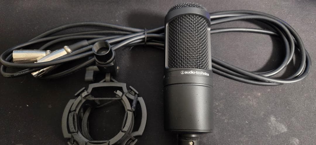 コンデンサーマイク AT2020 XLRケーブル ショックマウントセット