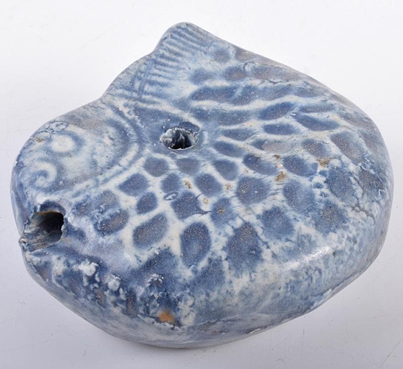 李朝　瑠璃釉　魚形水滴　V　R4752