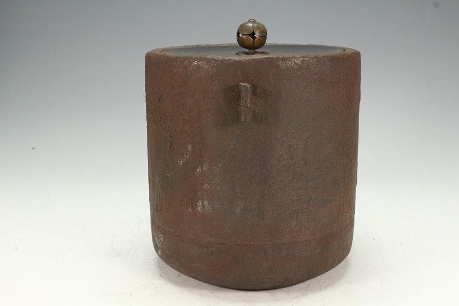 茶道具 竹林七賢人紋 筒釜 時代物(K-A653)