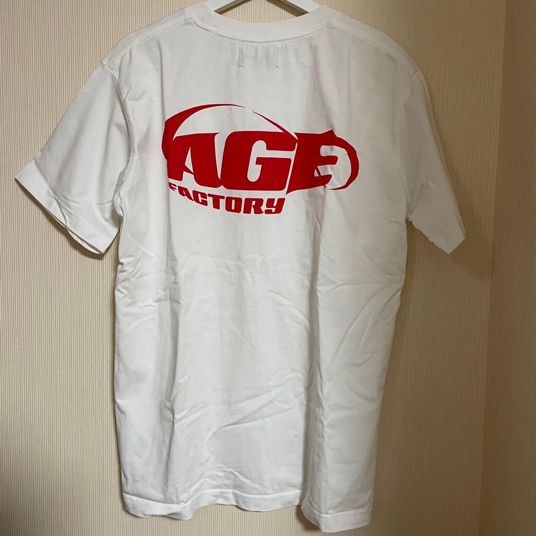 Age Factory 白 赤 Tシャツ Lサイズ