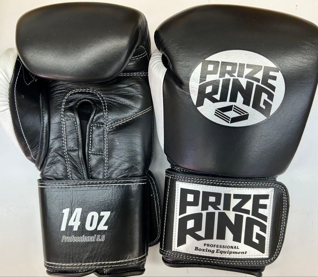 プライズリング　ボクシンググローブ　本革製　14oz 黒
