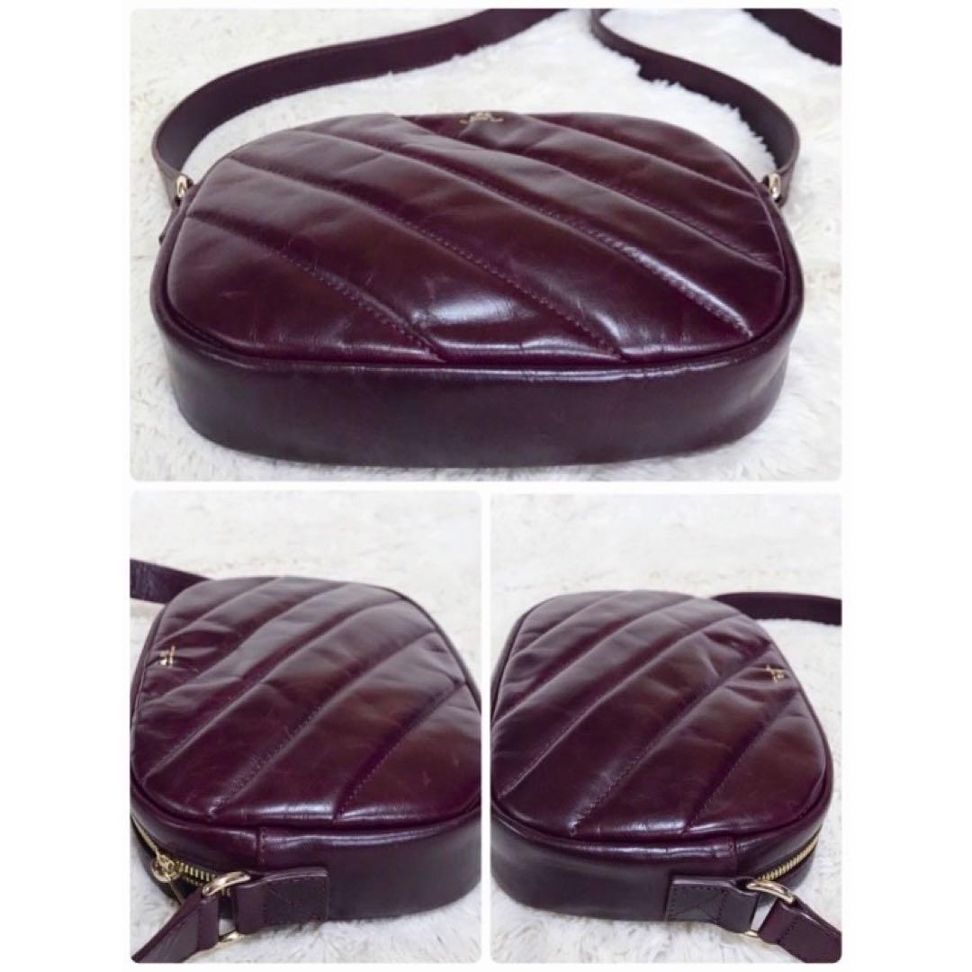 希少 A.P.C. レザー ロゴ キルト ライン ショルダーバッグ クロスボディ