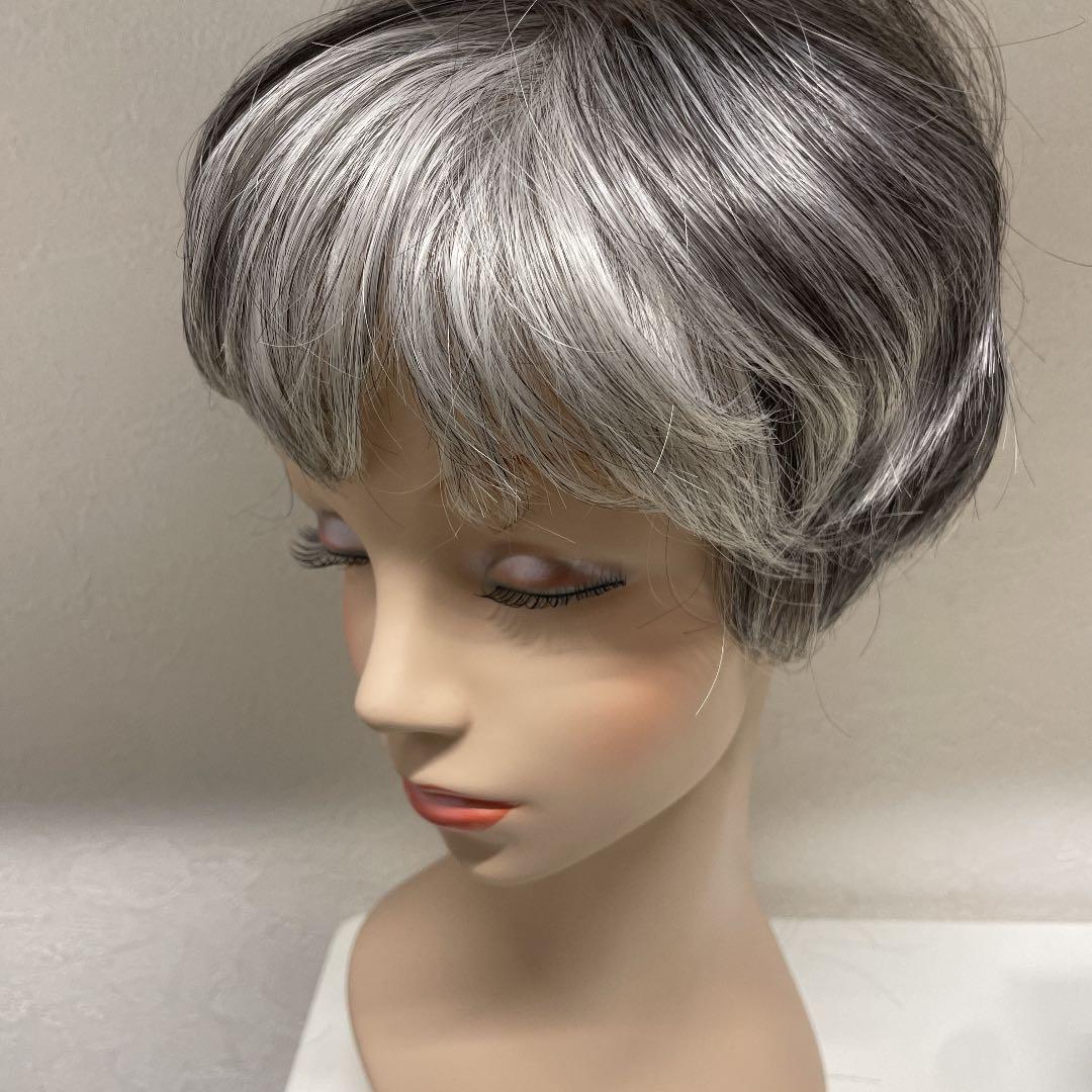 超高品質　白髪30〜90% オーダーメイド使用　白髪　ウィッグ　全体ウィッグ