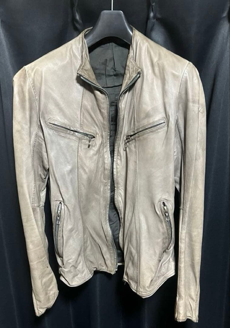 SHELLAC シェラック　グレーレザーライダース送料無料！おまけ付き！