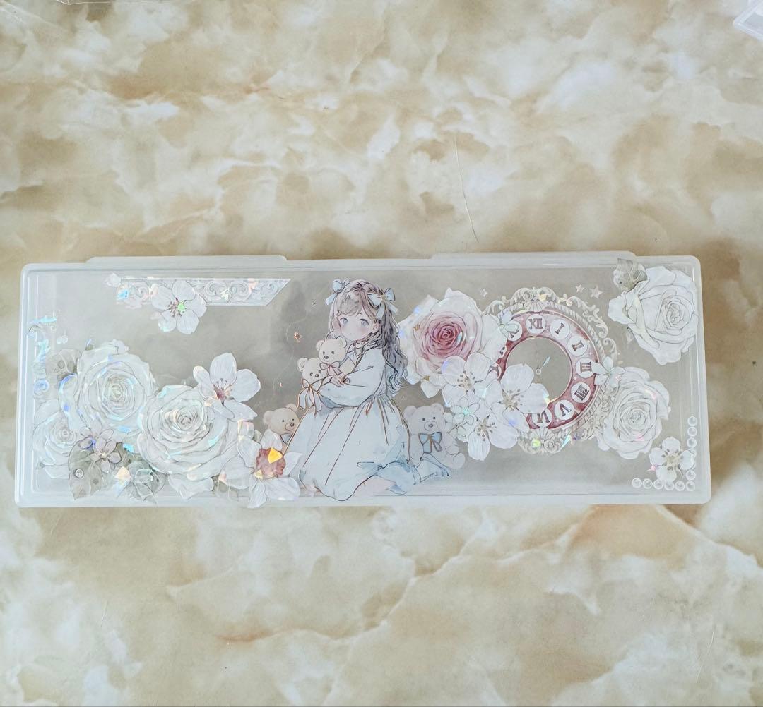 クリア マスキングテープケース 花と少女