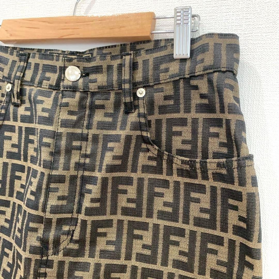 【美品】FENDI フェンディ ズッカ柄 スカート 大きいサイズ ひざ丈スカート