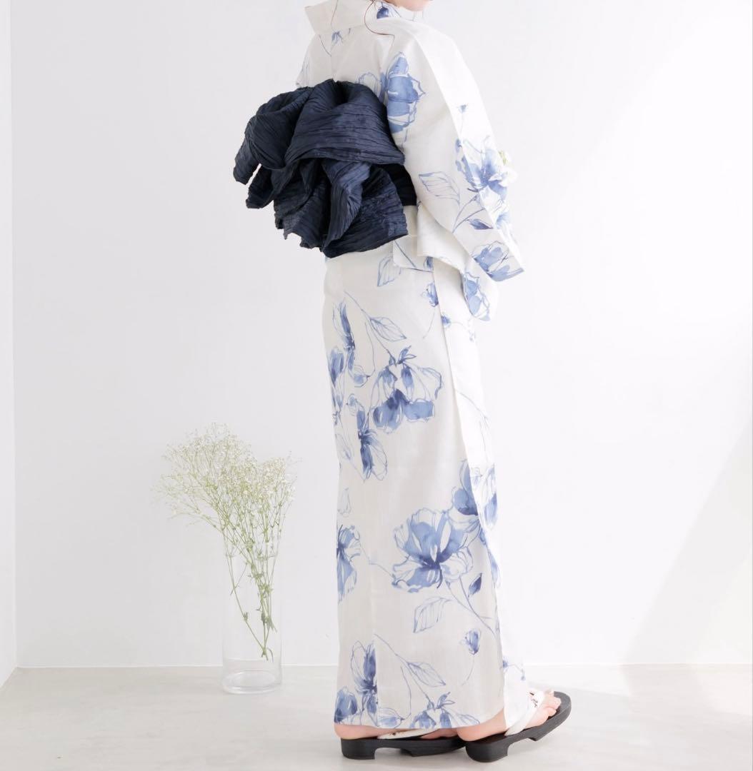 花柄浴衣・帯 下駄セット
