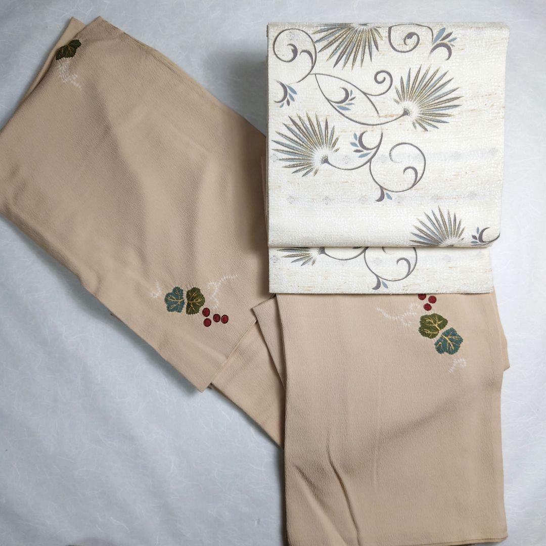 正絹 名古屋帯 開き仕立て ぜんまい 西洋唐草図案 極上 逸品 未使用品