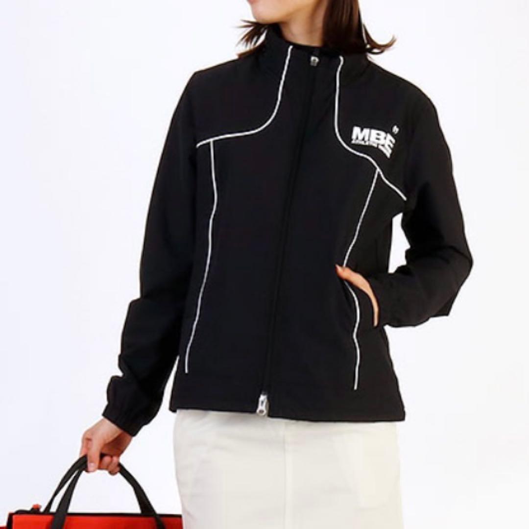 マスターバニーエディションMBE ブラック ロゴラインブルゾン　ゴルフジャケット