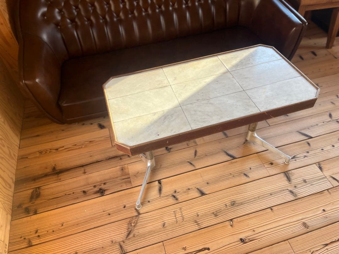 古いコーヒーテーブル大理石ヴィンテージアンティークレトロ店舗什器ブロカント