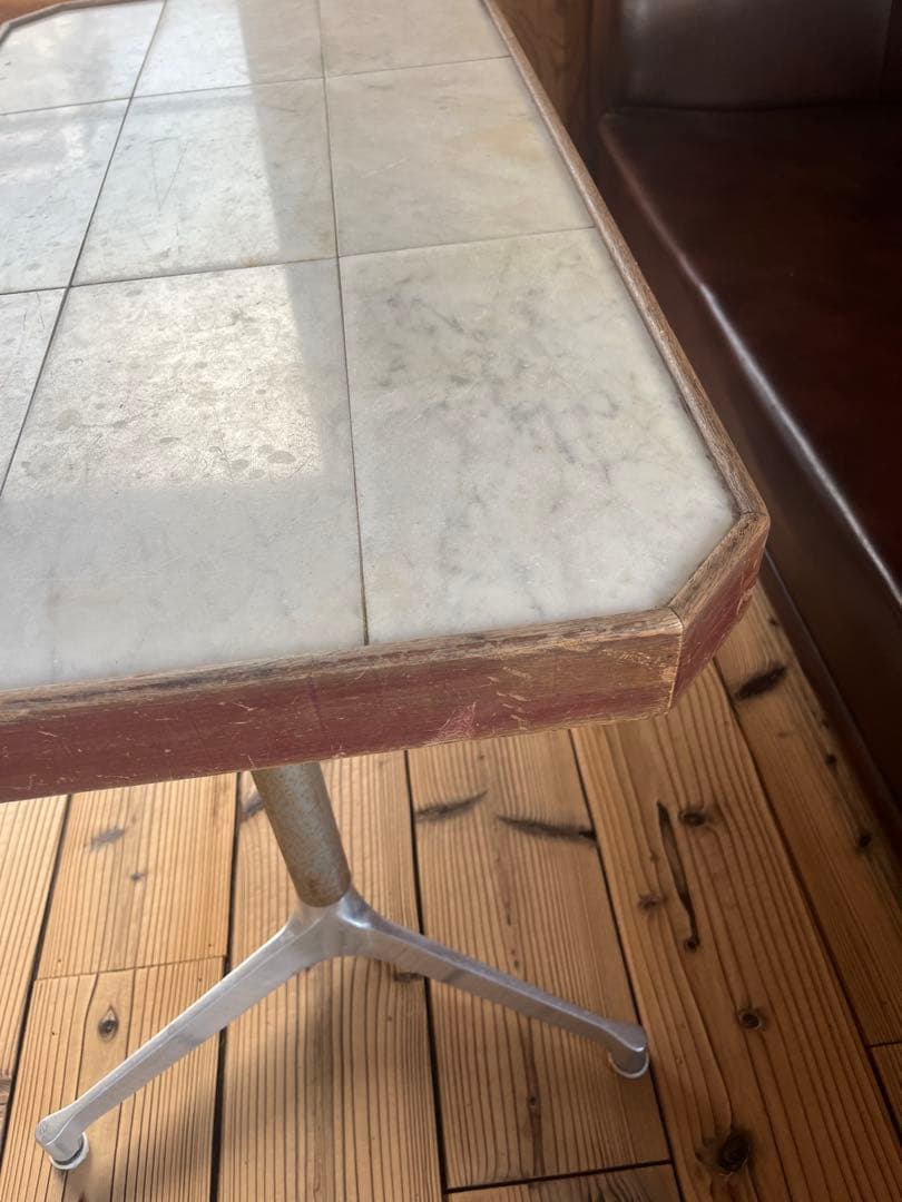 古いコーヒーテーブル大理石ヴィンテージアンティークレトロ店舗什器ブロカント