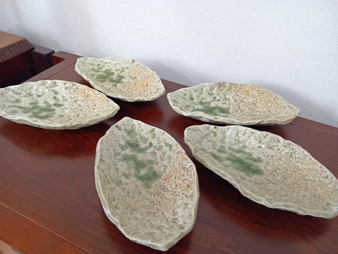 蓮善隆　灰釉平向付５客セット（伊賀焼）