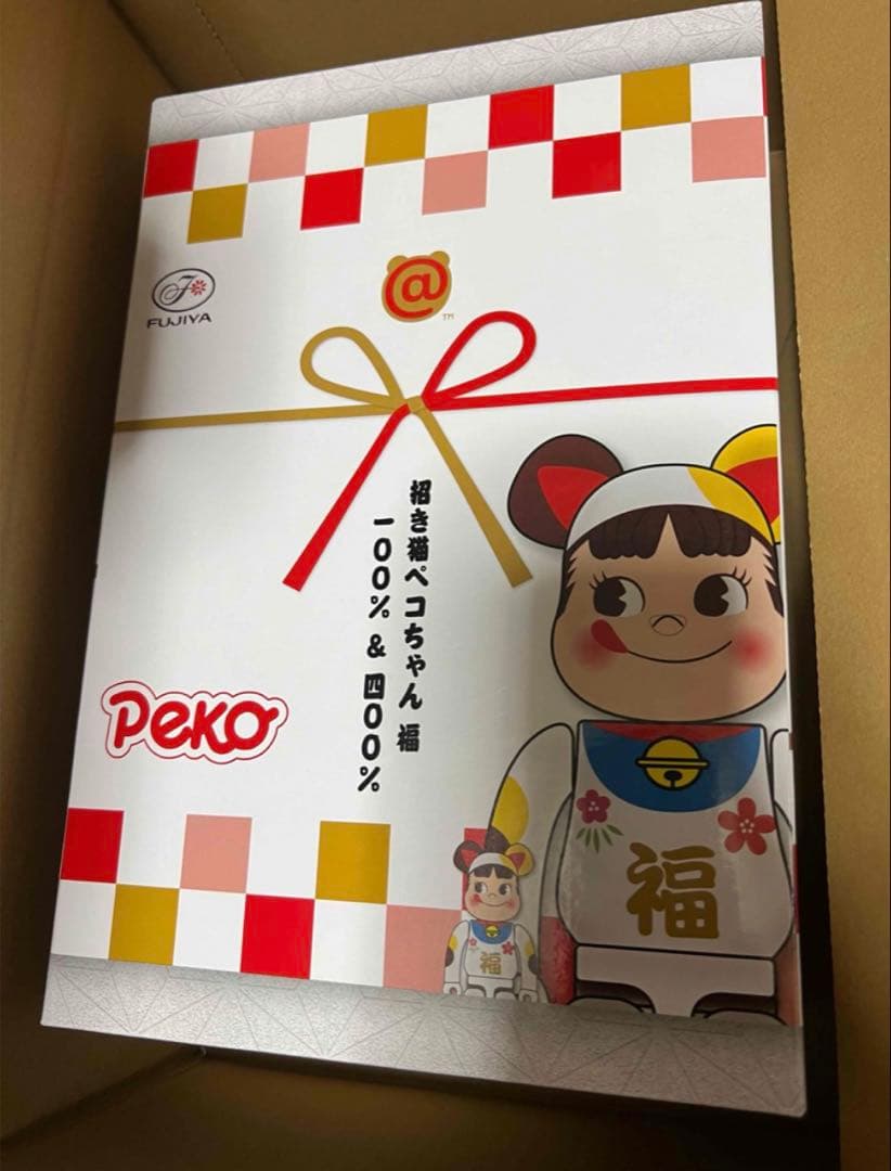 BE@RBRICK 招き猫 ペコちゃん 福 100％ ＆ 400％　初代　未開封
