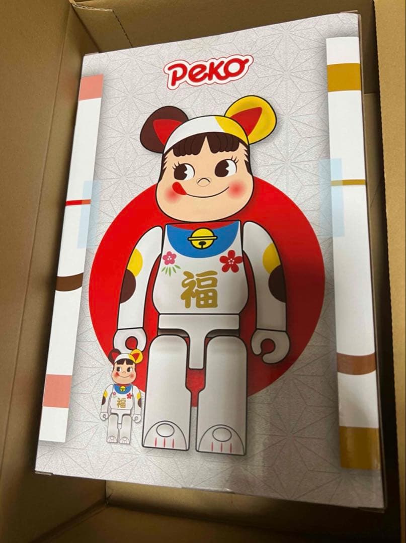 BE@RBRICK 招き猫 ペコちゃん 福 100％ ＆ 400％　初代　未開封