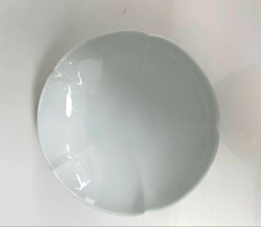 人間国宝 井上萬二作　銘々皿5枚セット　白磁花形