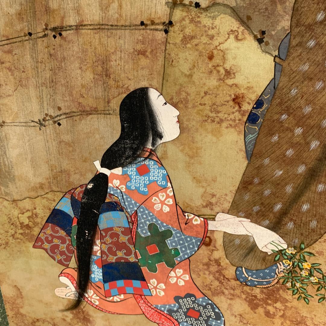 歌川春光 日本画 掛軸 絹本