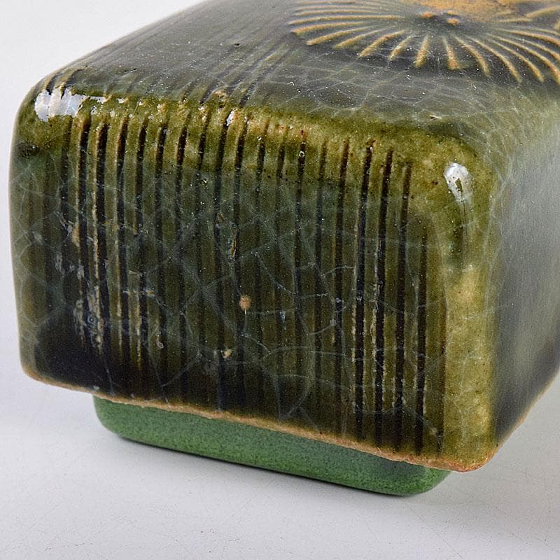 YUKI TANAKA加藤丈佳造　色絵金彩花文　香合　共布共箱　V8484