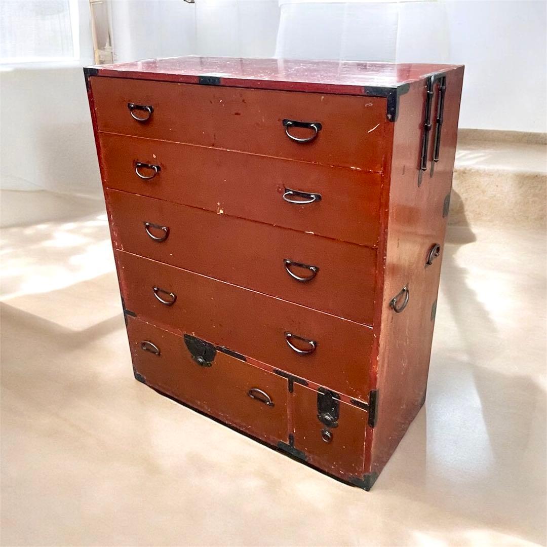 時代箪笥　五段　収納家具　アンティーク