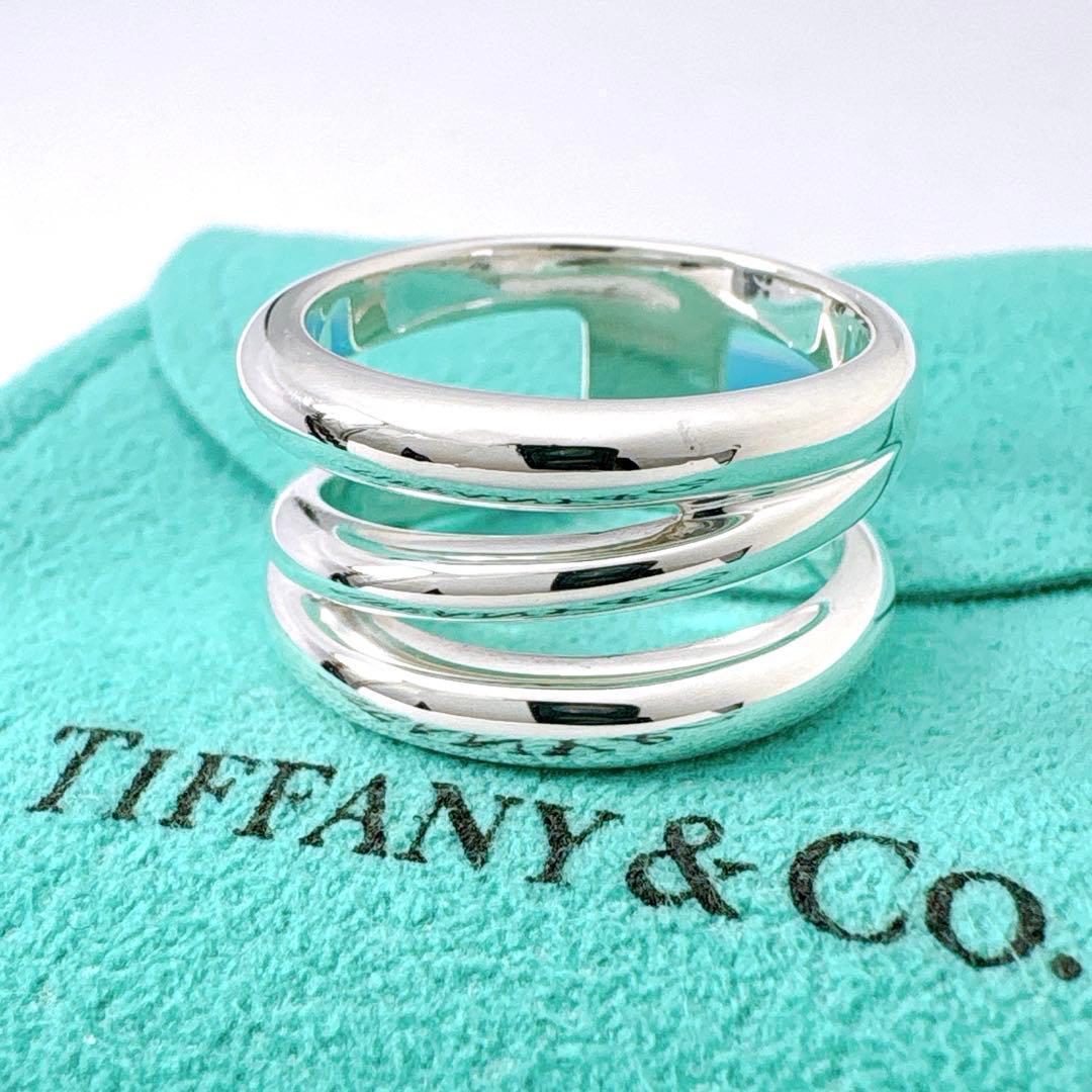 極美品 オールドティファニー ダイアゴナル リング 14号 シルバー925