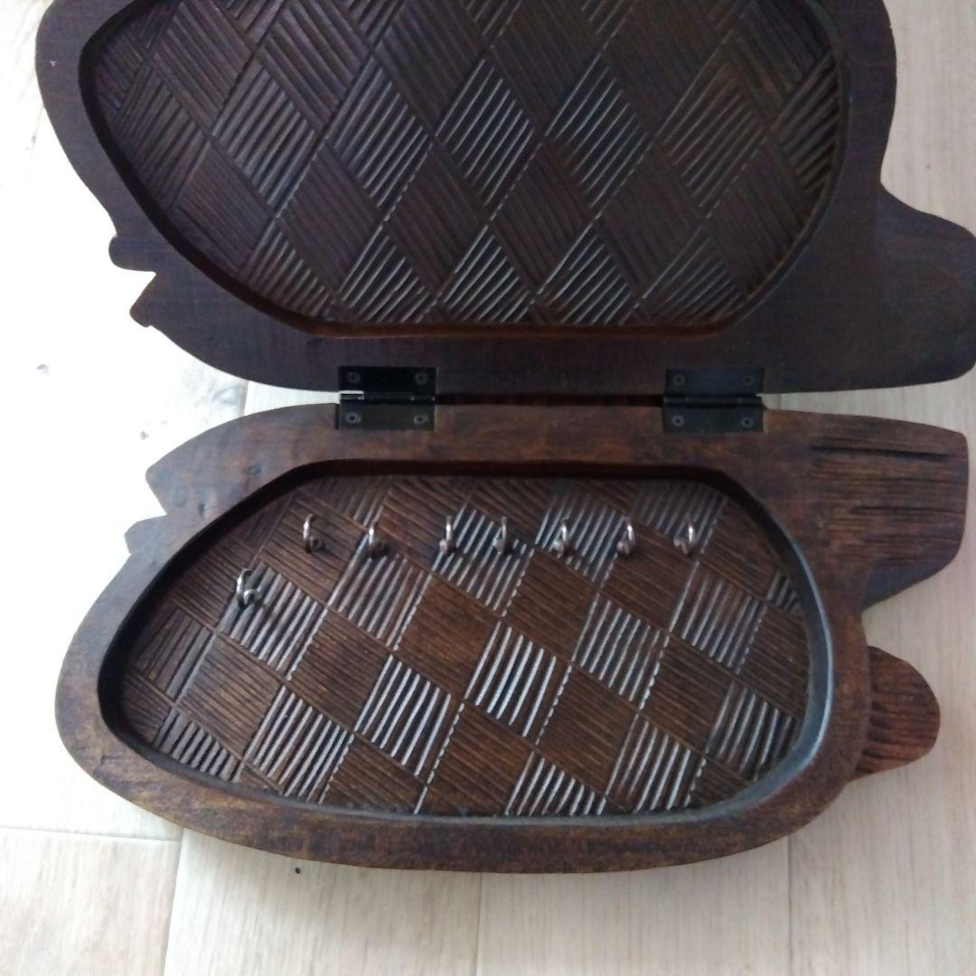 木製魚型収納ボックス＆キ−ケ−ス