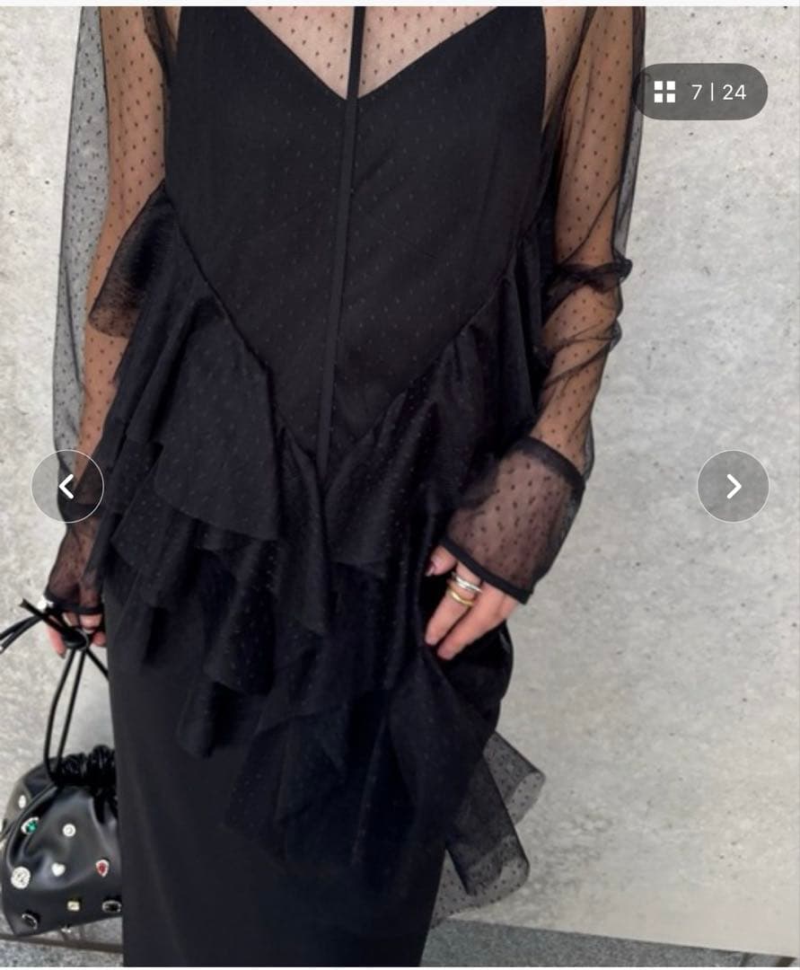 スーツ・フォーマル・ドレス Tulle Frill Top Set Dress AMERI