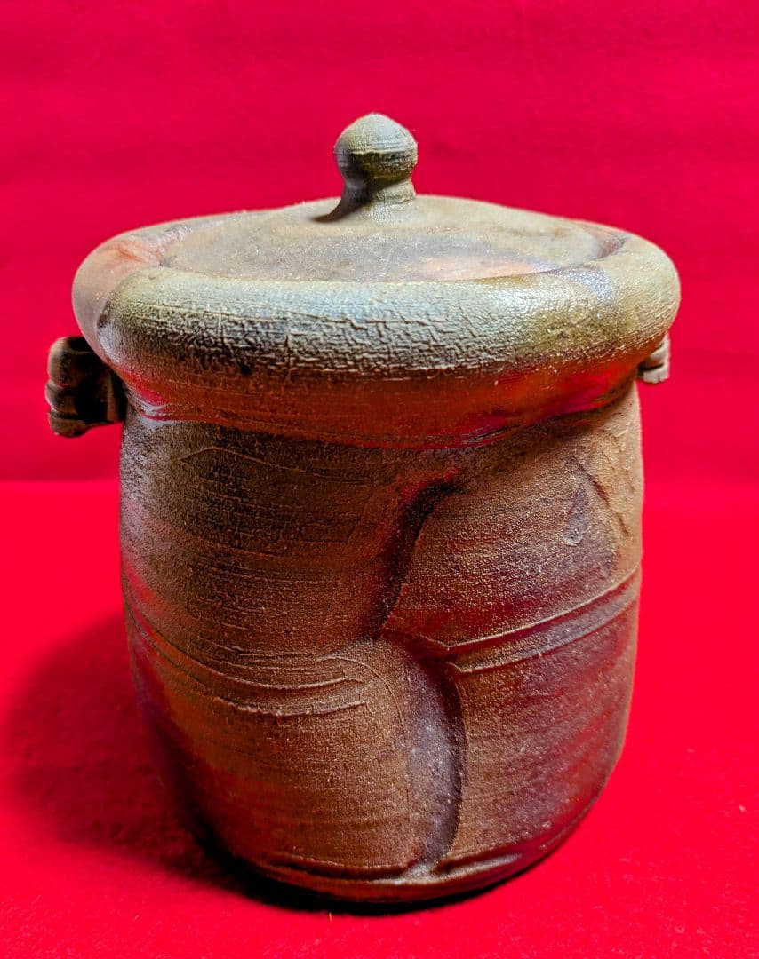 備前/茶道具/見附文雄 耳付水指/水指ｐ 日本茶/備前焼 工芸品/茶道 水指