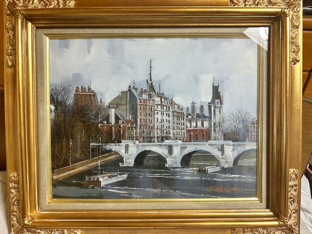 セーヌの流れ 油彩額縁