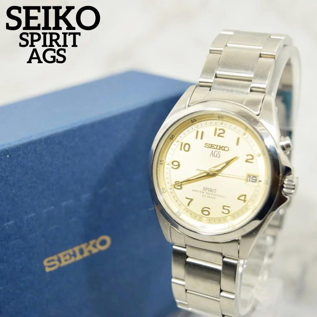 [超美品 箱付] 1997年製 セイコー スピリット AGS メンズ 新品電池