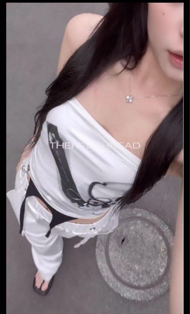 トップス theredthread S print tops charm