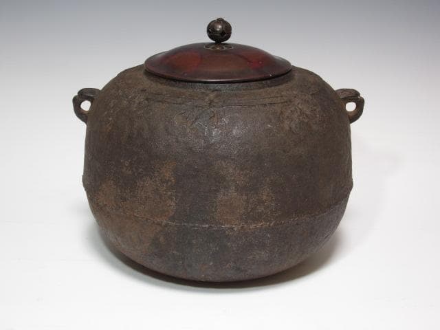 【1/26までセール】☆　大西清右衛門　霰真形釜　どっしり構えた一品☆y258