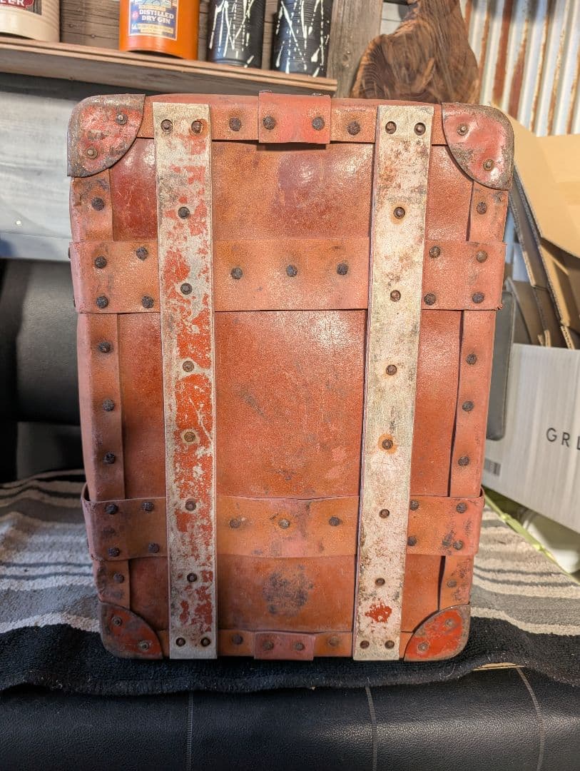 ボテ箱　希少　昭和レトロ　カブ荷台　アンティーク収納ボックス　バイクカゴ