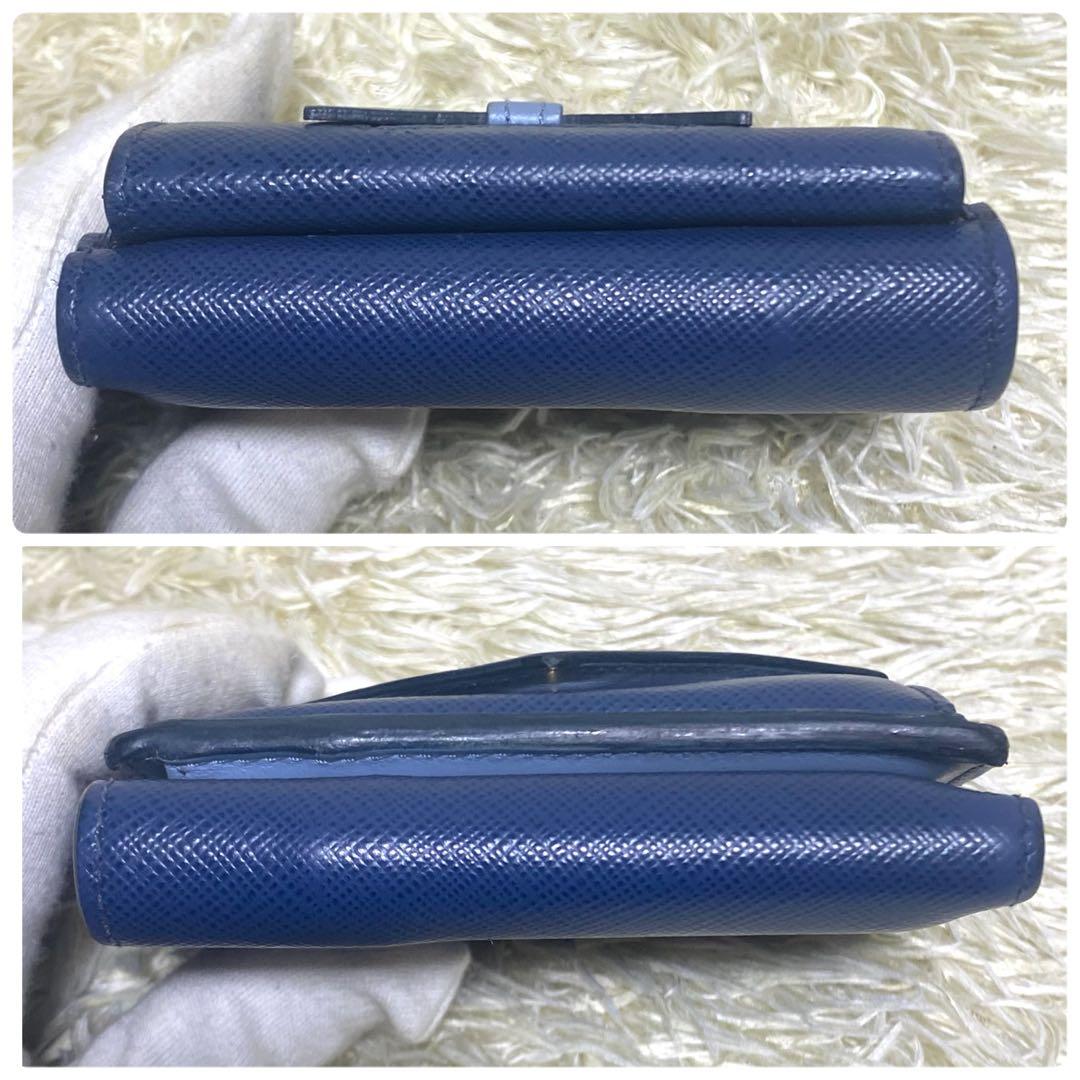 美品✨ PRADA プラダ 三つ折り財布 リボン サフィアーノ ミニレター