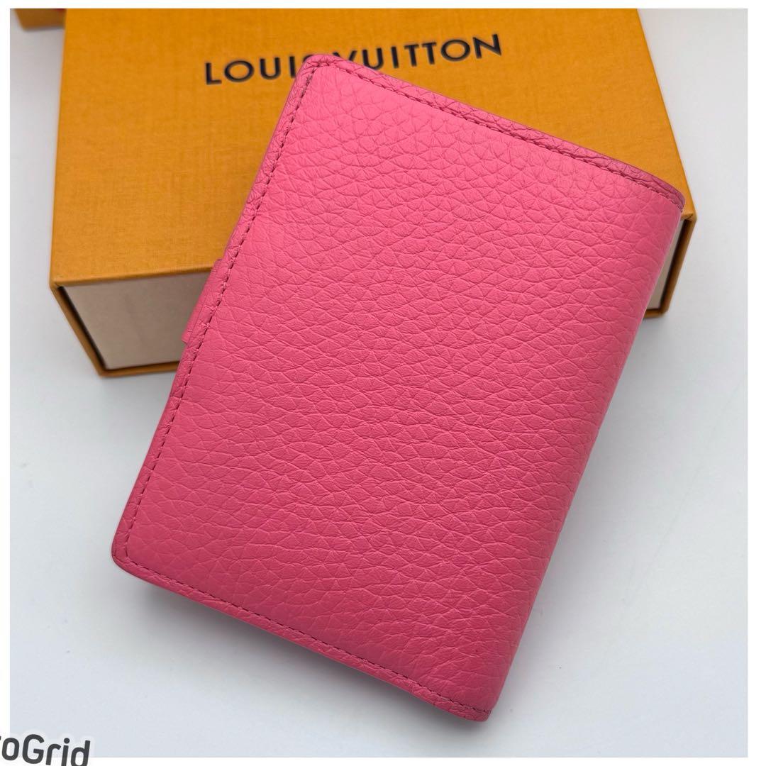 ルイヴィトン ヴェルティカル ウォレット コンパクト 折り財布 ピンク
