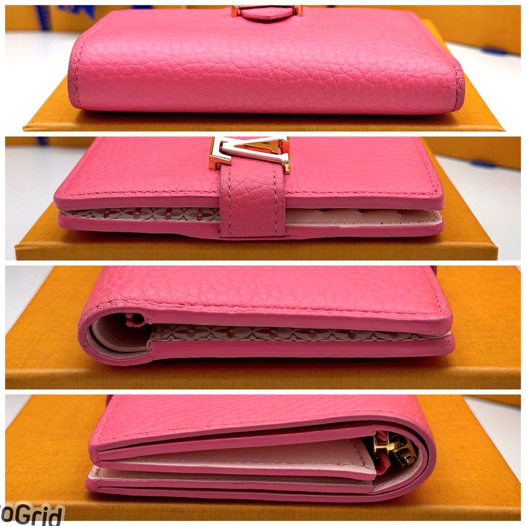 ルイヴィトン ヴェルティカル ウォレット コンパクト 折り財布 ピンク