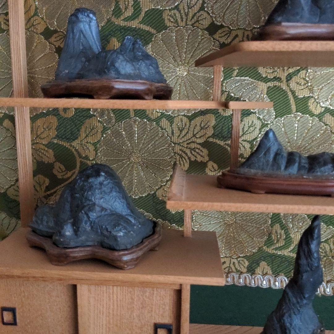 【最終価格】紀州名産　古谷石　棚組五石　飾棚　古谷石５点揃え　水石