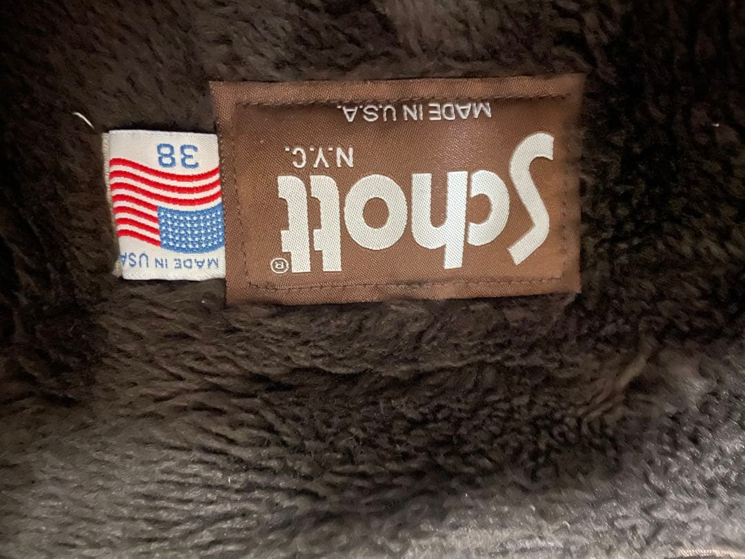 Schott ショット　642VS 襟付きシングルライダース サイズ38 【茶】