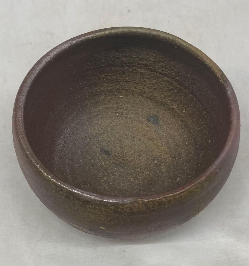 B484b「備前 茶盌」伊勢崎淳作　共箱　人間国宝　備前焼　茶道具