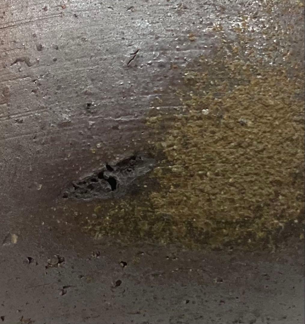 B484b「備前 茶盌」伊勢崎淳作　共箱　人間国宝　備前焼　茶道具