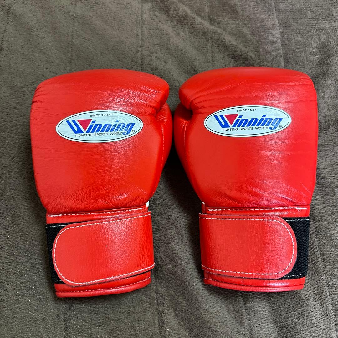 Winning ボクシンググローブ 8oz マジックテープ　赤