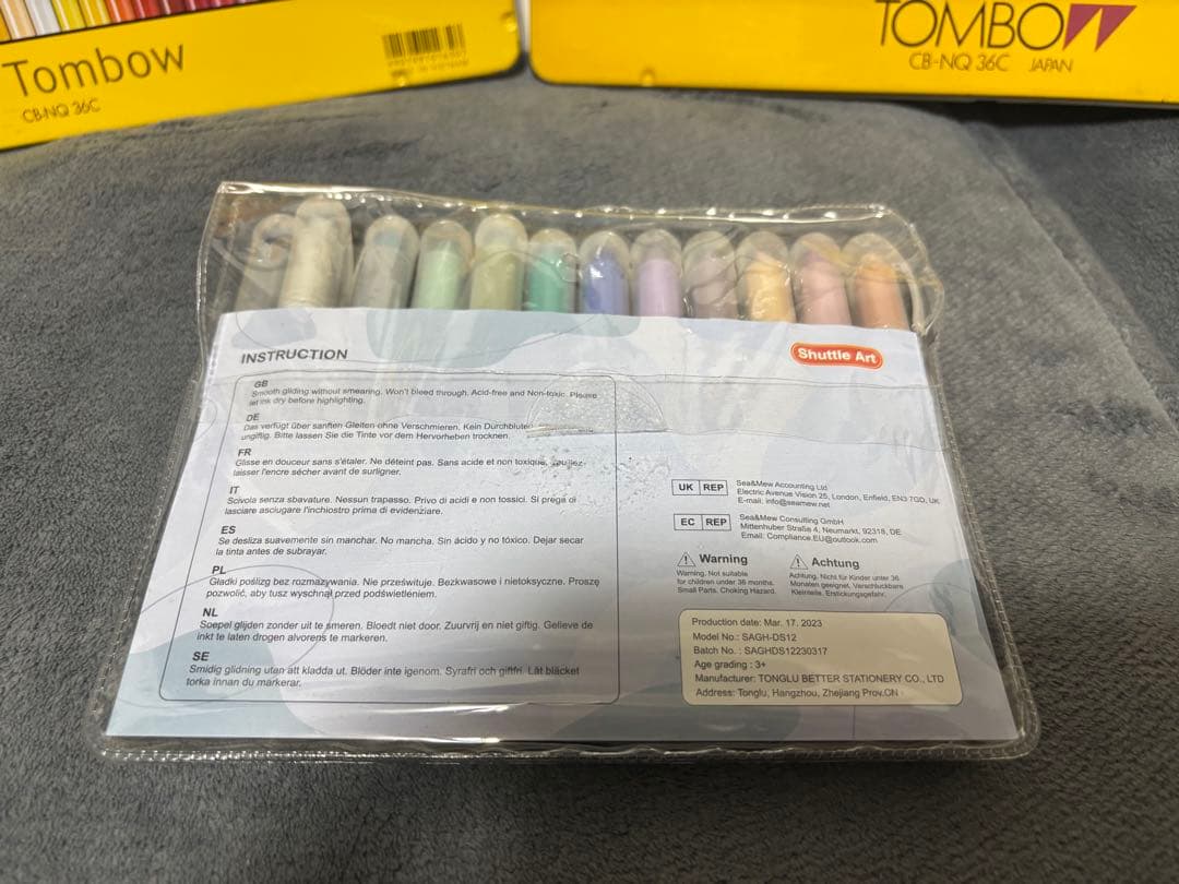 Tombow 36色 色鉛筆 & 12色 ジェルハイライター　画材道具まとめ売り