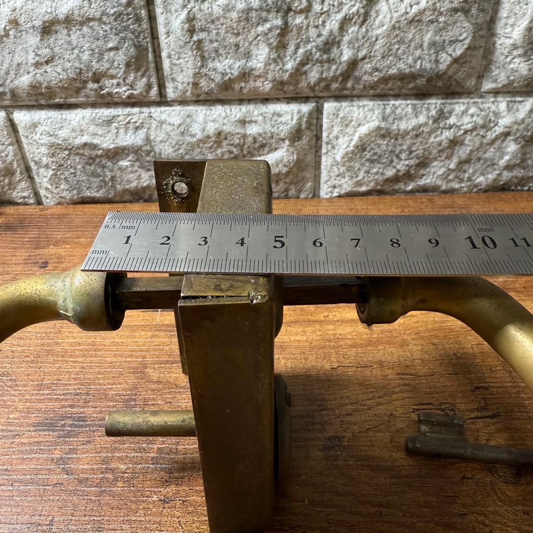 フランス アンティーク ヴィンテージ 鍵付き 真鍮製 ドアノブ