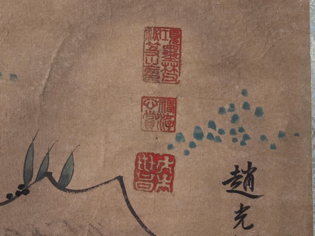 骨董市仕入れ品　中国明時代の掛軸 激安骨董品　肉筆保証　AK535A12-1