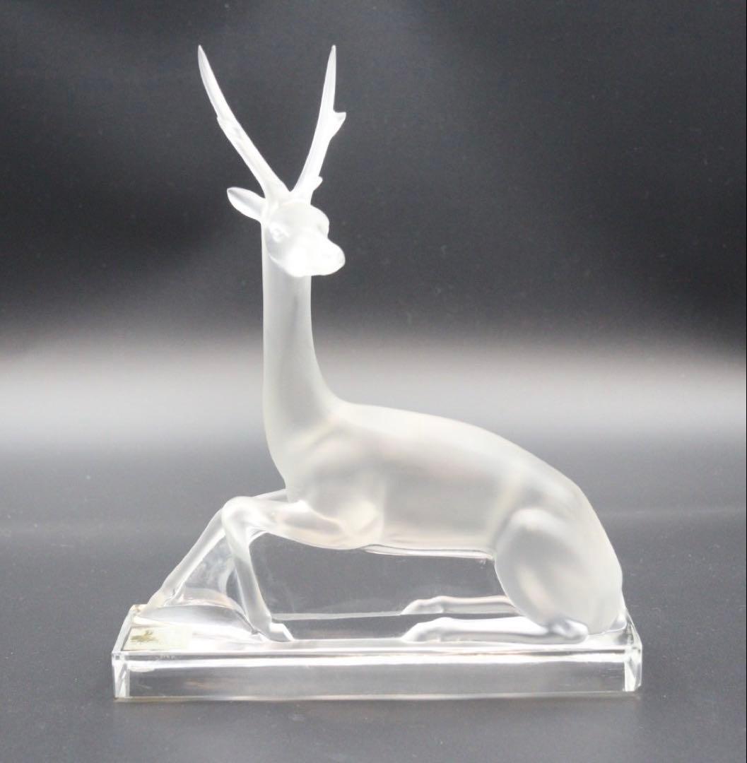 ラリック　LALIQUE 鹿　フィギュリン　クリスタル　置物