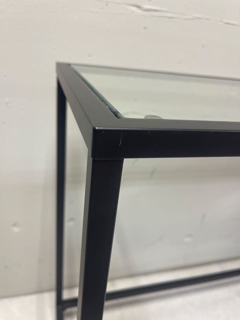 美品 IKEA ガラス テーブル 机 パソコンデスク VITTSJO 黒 廃盤