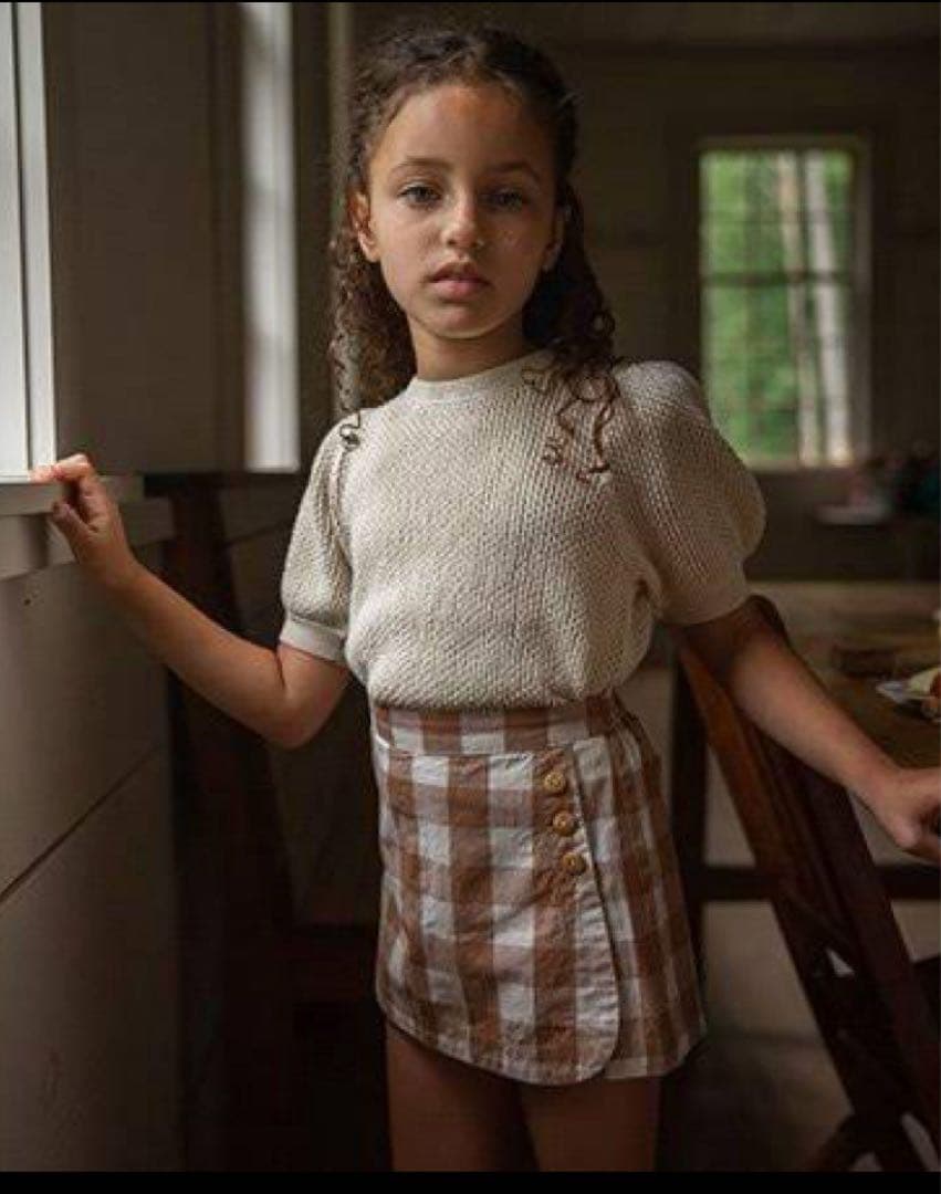 スカート SOOR PLOOM Olive skort gingam 6y