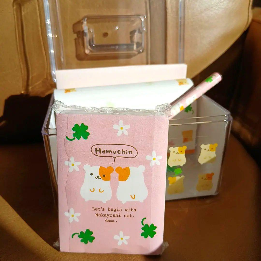 ハムスター柄クリアボックスセット　ミニレター　平成レトロ　レア　サンエックス