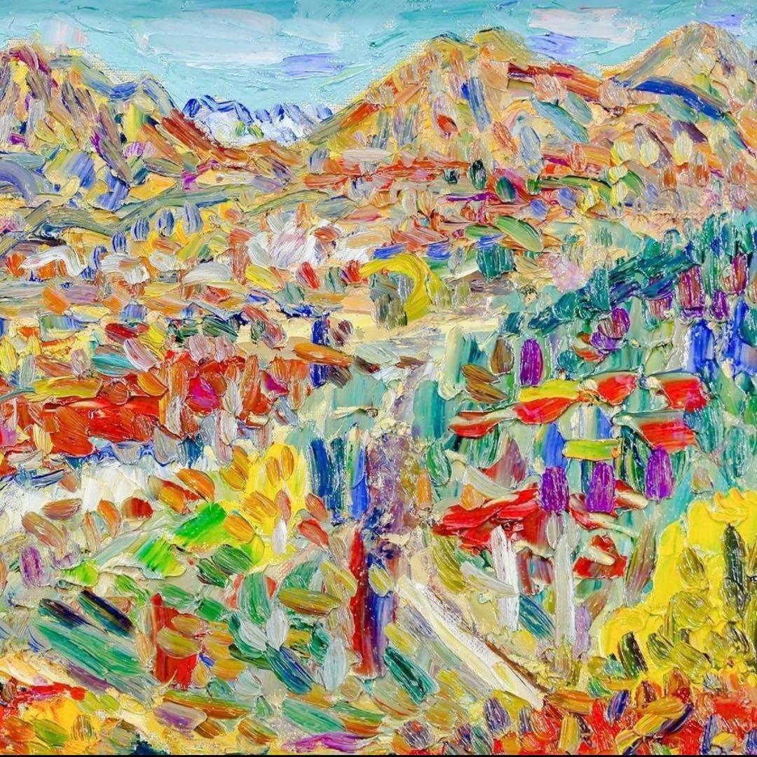 【真作】小林和作「秋山 上州猿ヶ京」油彩 ◆東京美術倶楽部鑑定書付 秋彩名画