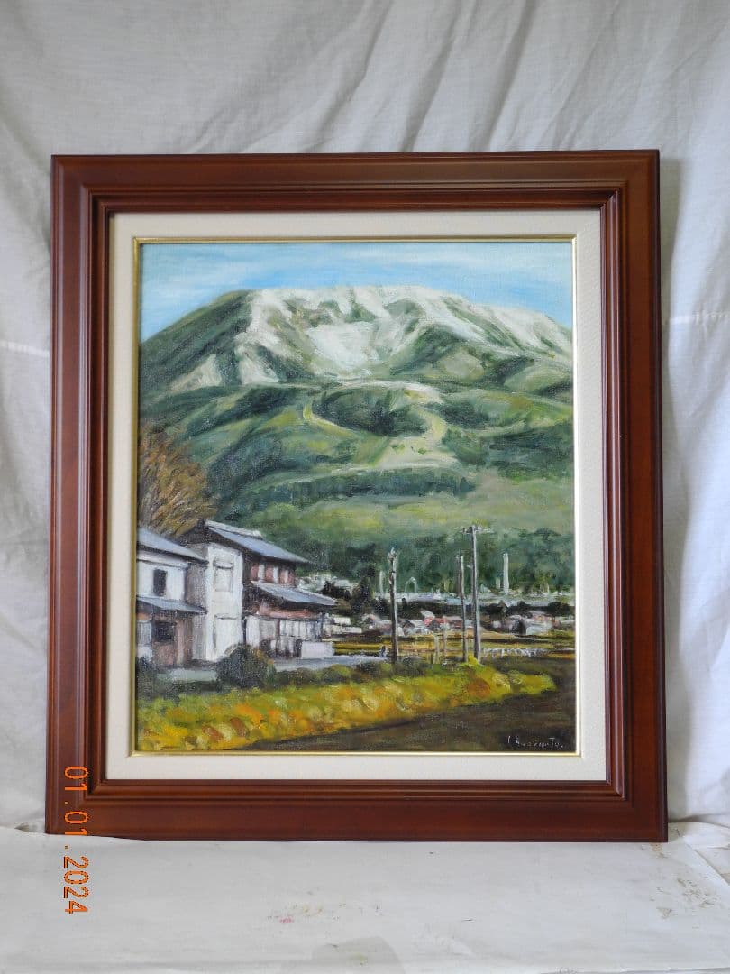 油絵冠雪伊吹山