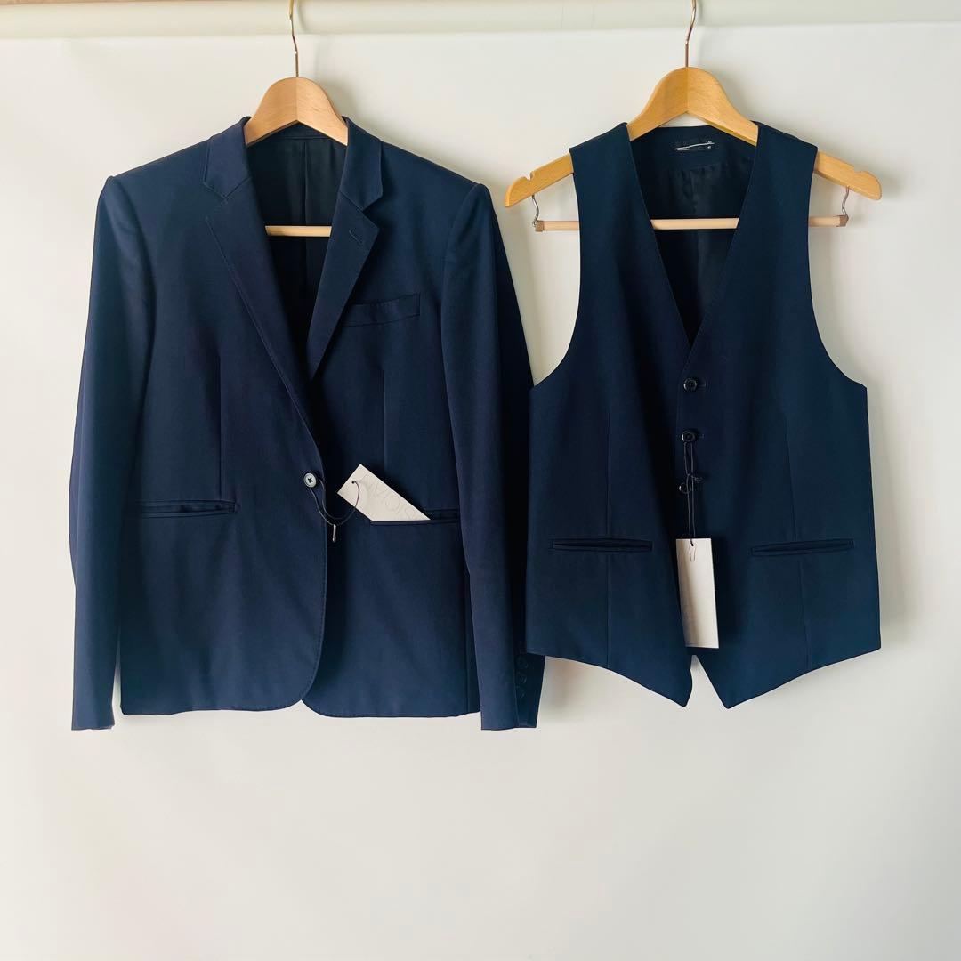 【ガーメント付】LAD MUSICIANネイビー ジャケット＆ベストセット 42