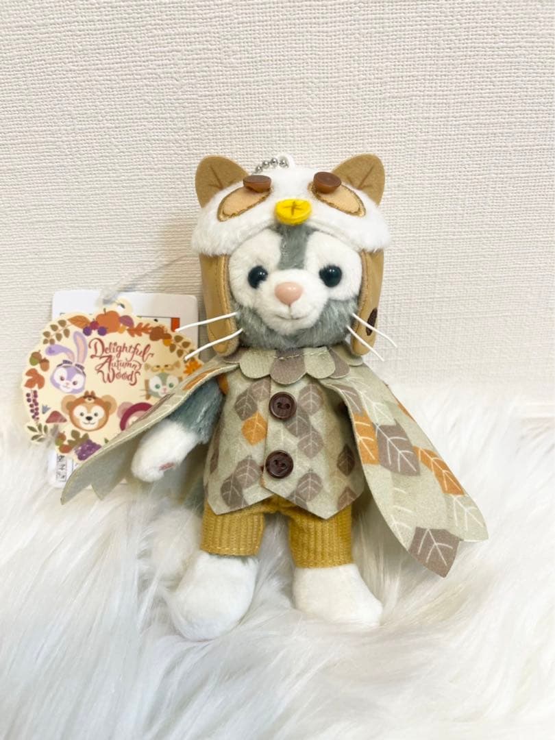 タグ付き ジェラトーニ ぬいぐるみバッジ 秋のぼうけん ハロウィン ふくろう